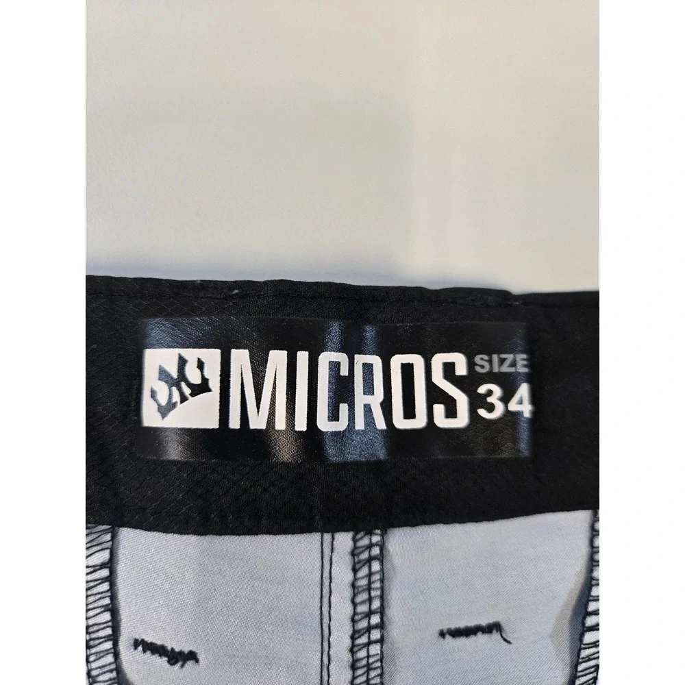 Micros‎ Mens Hybrid Board Shorts Size 34 Black Grey Colorblock Quick Dry